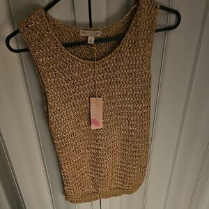 Gold Sleeveless Knit Top
